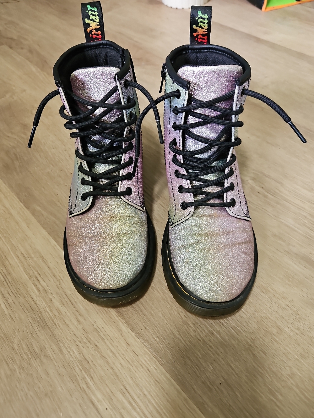 Dr. Martens 1460 Glitter Lace-Up Combat Boots - Kids 3/ Womens 5